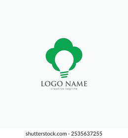 Diseño de ilustración de logotipo de hoja verde y luz