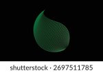 Green Leaf Line Design – Modern Eco Symbol, Organic Nature Concept, Minimal Curved Lines Graphic for Sustainability, Bio, and Environmental Branding