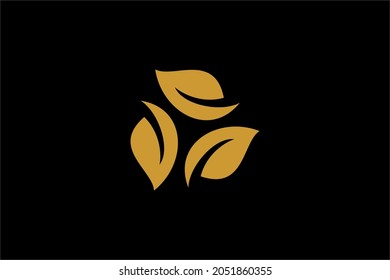 Grünes Blatt Logo, Logo-Design-Vektorgrafik der Kreis-Blätter. Pflanzliche abstrakte Illustration.