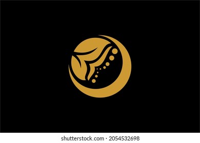 Green leaf logo, circle leaf logo design vector. Plant abstract illustration.