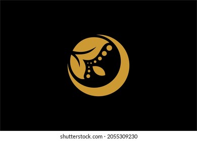 Logo de la hoja verde, vector de diseño del logo de la hoja circular. Plantar ilustración abstracta.