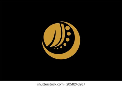Grünes Blatt Logo, Logo-Design-Vektorgrafik der Kreis-Blätter. Pflanzliche abstrakte Illustration.