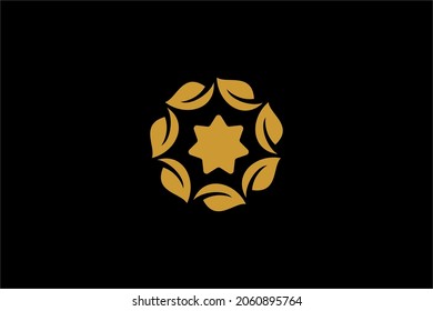 Logo de la hoja verde, vector de diseño del logo de la hoja circular. Plantar ilustración abstracta.