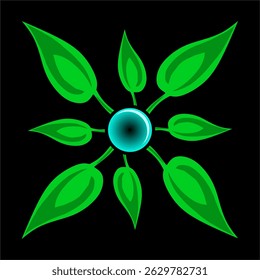 GREEN LEAF LOGO, COMBINED TO FORM A SQUARE
