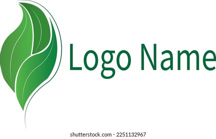 GREEN LEAF LOGO company logo green logo leaf with tree logo nature