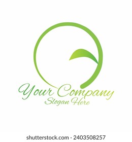 Green leaf logo concept. Evergreen freshness concept. Suitable for beauty, spa, salon, cosmetic brand, brand identity, business card, etc.