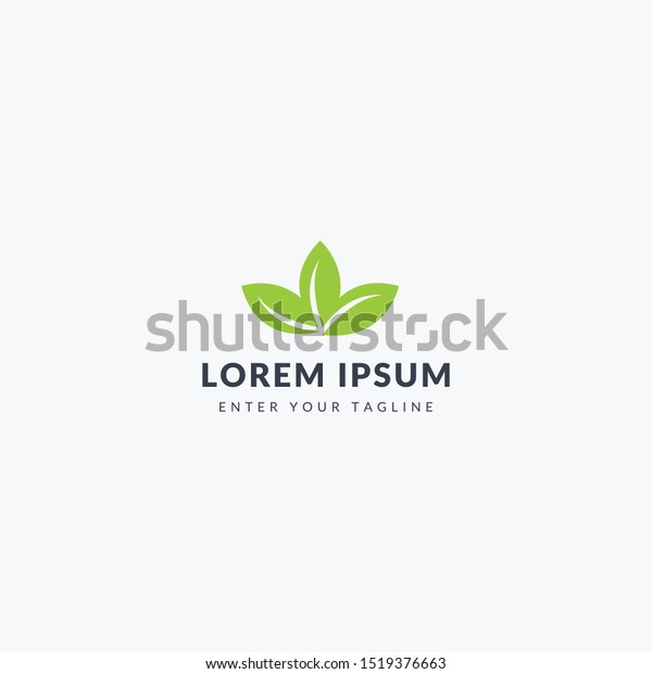 Green Leaf Logo Concept Three Leaf Stock Vector (royalty Free 