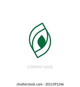green leaf logo design art
