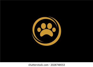 Green leaf logo design. Bio natural sign vector. Circle footprint icon design.