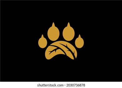 Diseño del logo de la hoja verde. Vector de señas natural bio. Diseño de iconos de huella de círculo.