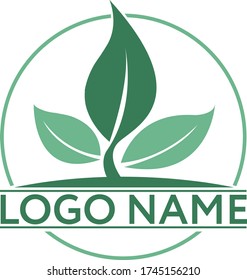 green leaf logo design for business related nature, ecology, green energy