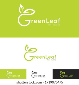 Green Leaf Logo Design With Color Combo
