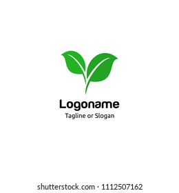 Green leaf logo design concept. Ecology logo design. Organic logo concept. Vegan logo design