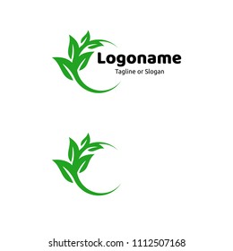 Green leaf logo design concept. Ecology logo design. Organic logo concept. Vegan logo design