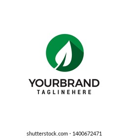 green leaf logo design concept template vector