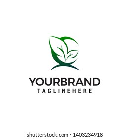 green leaf logo design concept template vector