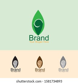 green leaf logo design concept template