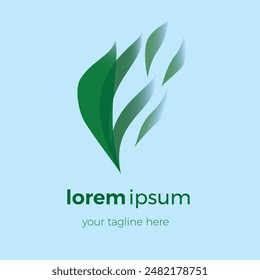 Green leaf logo design with a forest or environmental theme