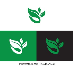 Diseño del logo de la hoja verde. Logotipo medioambiental de las hojas de cuatro hojas