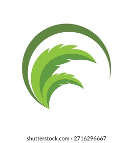 Design de logotipo de folha verde. Logotipo de saúde ambiental Four Leaf. Logotipo verde. Logotipo da folha, ícone de funcionamento