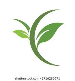 Diseño de logotipo de hoja verde. Logotipo de salud ambiental de Four Leaf. Logo verde. Logotipo de la hoja, icono de la salud