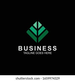 Green Leaf logo design. with geometric concept.eps10