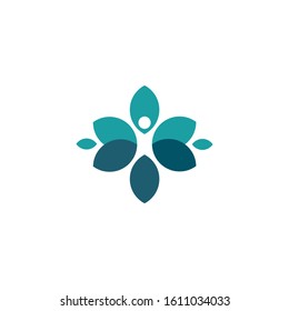Green leaf logo design. health environmental logo. blue Leaf logo, health icon,Health Logo Template