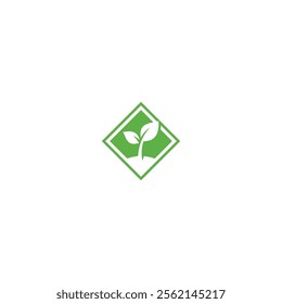 green leaf logo design icon vector element