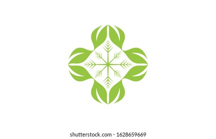 Green Leaf Logo Design Idea