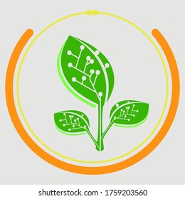 Green leaf logo design illustration