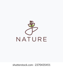 Green leaf logo design inspiration illustration vector template