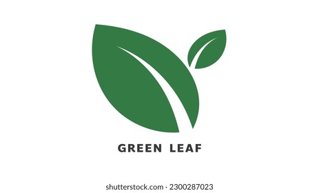 Green leaf logo design isolated on white background , Flat Modern design , illustration Vector EPS 10