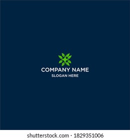 diseño de logotipo de hoja verde como símbolo de nombre