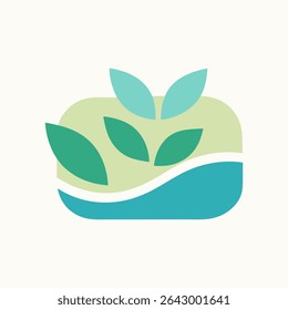 Green leaf logo design nature handmade eco friendly