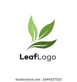 Green Leaf Logo Design Nature, Ecology, Growth, Freshness, Spring