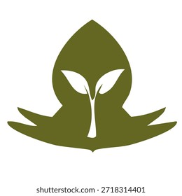 green leaf logo design for organic spa environmental and healthy lifestyle concept
