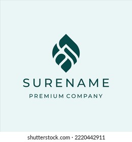diseño de logotipo de hoja verde con diseño sencillo