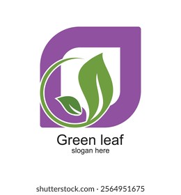 Green leaf logo design simple concept Premium Vector