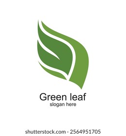Green leaf logo design simple concept Premium Vector