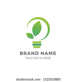 Green leaf logo design template. Minimalist and luxury logo design