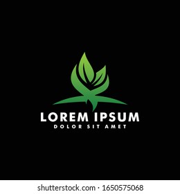 Plantilla de diseño del logotipo de la hoja verde. Vector de icono de entorno