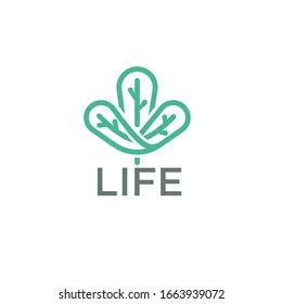green leaf logo design template