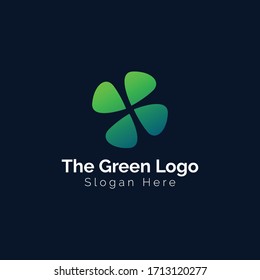 Plantilla de diseño de logotipo de hoja verde