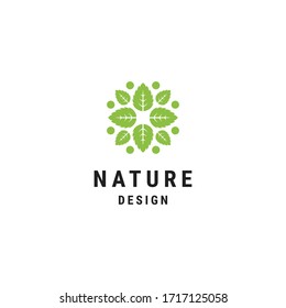 Green leaf logo design template - vector