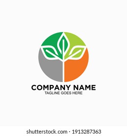 Plantilla de diseño del logotipo de hoja verde para la empresa 