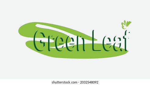 Green leaf logo design template