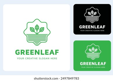Green Leaf Logo Design Template