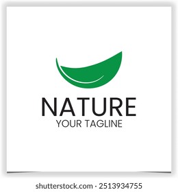green leaf logo design template vector