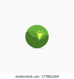 Green leaf logo design that is very attractive and attractive to be used for, fitness, spa, boutique, feminine care, yoga, salon, foundation