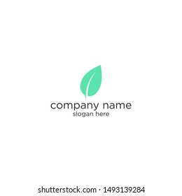 green leaf logo design vector